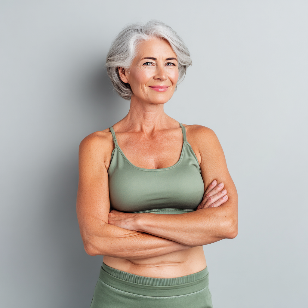 Healthy elderly European couple preparing nutritious meal together, smiling in modern kitchen